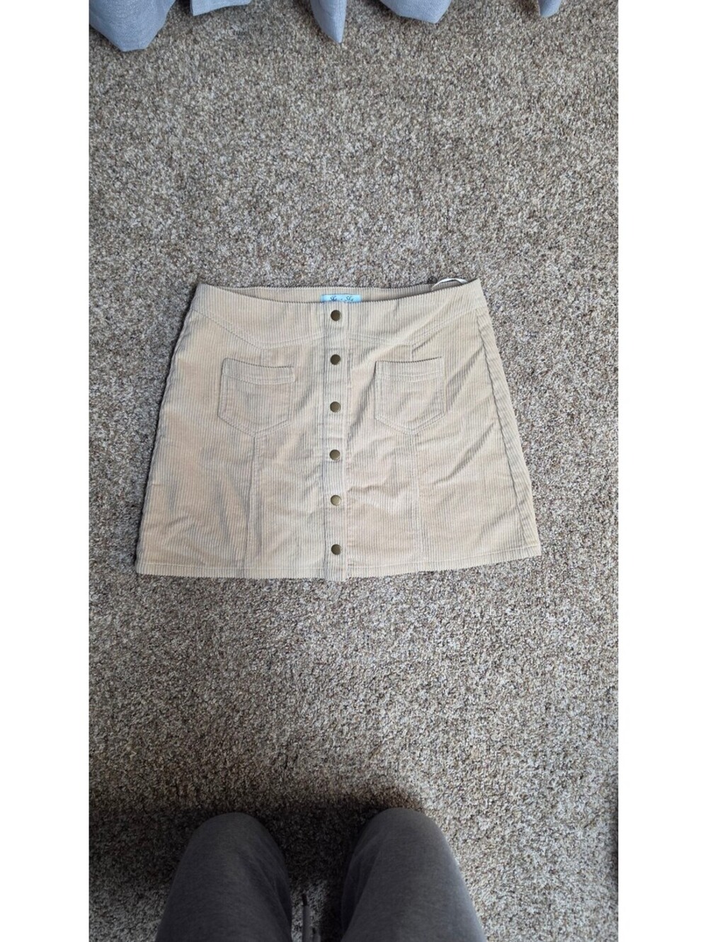 She + sky vintage vibe corduroy mini skirt